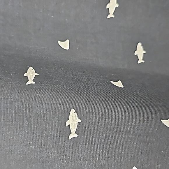 Molokai surf Co. Men's medium blue button-down collar shirt with white sharks 🦈 - Picture 4 of 7